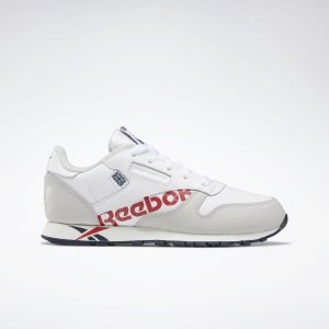 Reebok Classic Leather Turnschuhe Kinder - Weiß/Grau/Navy/Rot - DE 539-KIJ